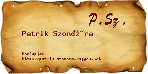 Patrik Szonóra névjegykártya